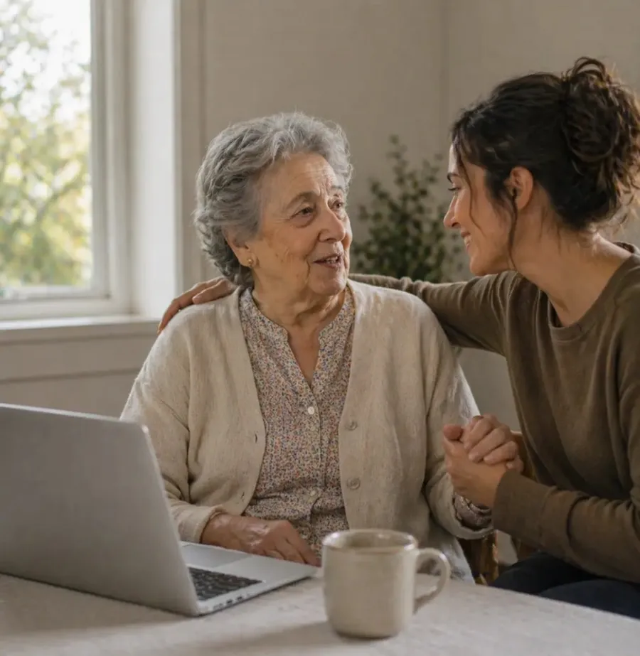 An Arcadia caregiver supporting an older adult